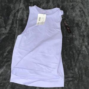 Purple tank with cut in middle